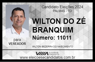 Candidato WILTON DO ZÉ BRANQUIM 2024 - PALMAS - Eleições