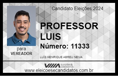 Candidato PROFESSOR LUIS 2024 - PALMAS - Eleições