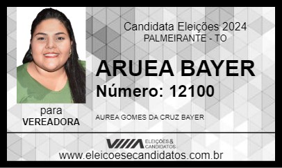 Candidato AUREA BAYER 2024 - PALMEIRANTE - Eleições