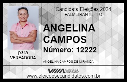 Candidato ANGELINA CAMPOS 2024 - PALMEIRANTE - Eleições