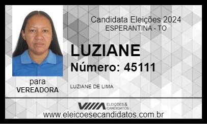 Candidato LUZIANE 2024 - ESPERANTINA - Eleições