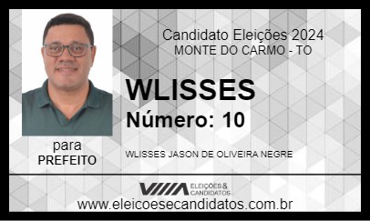 Candidato WLISSES 2024 - MONTE DO CARMO - Eleições