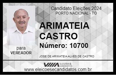 Candidato ARIMATEIA CASTRO 2024 - PORTO NACIONAL - Eleições