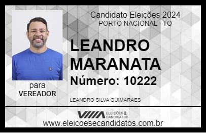 Candidato LEANDRO MARANATA 2024 - PORTO NACIONAL - Eleições