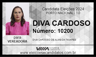 Candidato DIVA CARDOSO 2024 - PORTO NACIONAL - Eleições