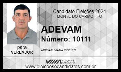 Candidato ADEVAM 2024 - MONTE DO CARMO - Eleições