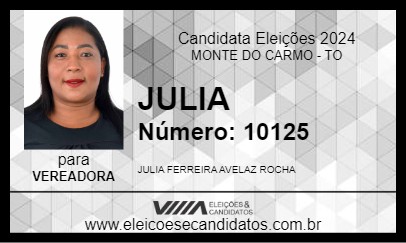 Candidato JULIA 2024 - MONTE DO CARMO - Eleições