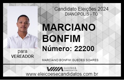 Candidato MARCIANO BONFIM 2024 - DIANÓPOLIS - Eleições