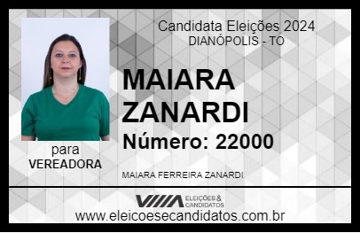 Candidato MAIARA ZANARDI 2024 - DIANÓPOLIS - Eleições