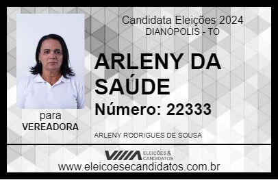 Candidato ARLENY DA SAÚDE 2024 - DIANÓPOLIS - Eleições