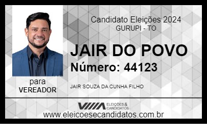 Candidato JAIR DO POVO 2024 - GURUPI - Eleições