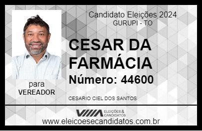 Candidato CESAR DA FARMÁCIA 2024 - GURUPI - Eleições