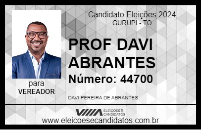 Candidato PROF DAVI ABRANTES 2024 - GURUPI - Eleições