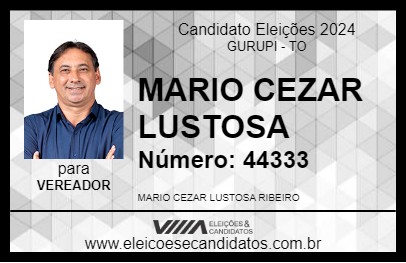 Candidato MARIO CEZAR LUSTOSA 2024 - GURUPI - Eleições