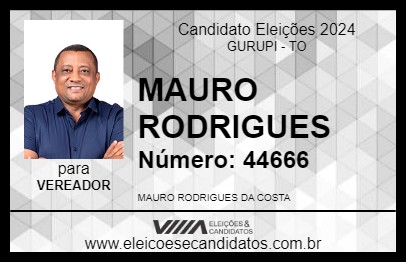 Candidato MAURO RODRIGUES 2024 - GURUPI - Eleições