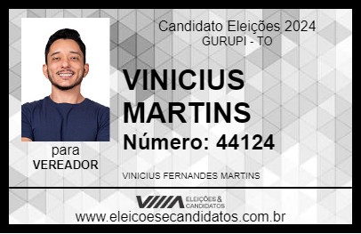 Candidato VINICIUS MARTINS 2024 - GURUPI - Eleições