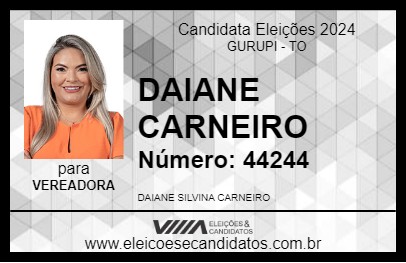 Candidato DAIANE CARNEIRO 2024 - GURUPI - Eleições