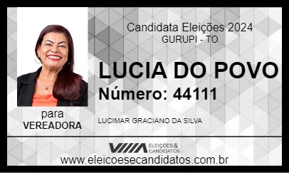 Candidato LUCIA DO POVO 2024 - GURUPI - Eleições