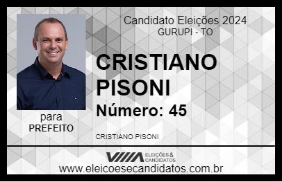 Candidato CRISTIANO PISONI 2024 - GURUPI - Eleições