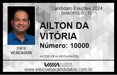 Candidato AILTON DA VITÓRIA 2024 - DIANÓPOLIS - Eleições