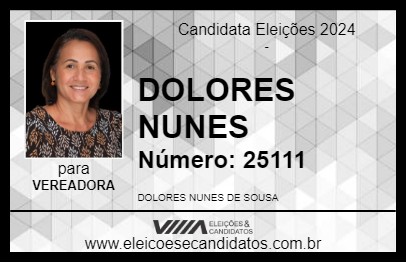 Candidato DOLORES NUNES 2024 - DIANÓPOLIS - Eleições