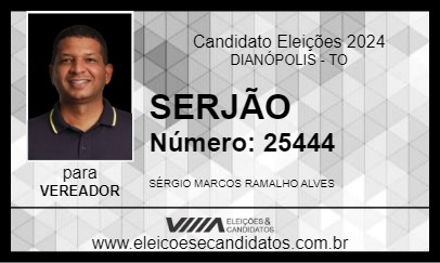 Candidato SERJÃO 2024 - DIANÓPOLIS - Eleições