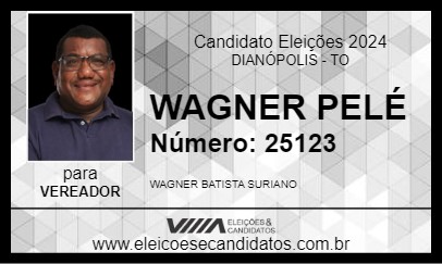 Candidato WAGNER PELÉ 2024 - DIANÓPOLIS - Eleições