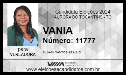 Candidato VANIA 2024 - AURORA DO TOCANTINS - Eleições