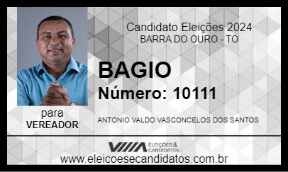 Candidato BAGIO 2024 - BARRA DO OURO - Eleições