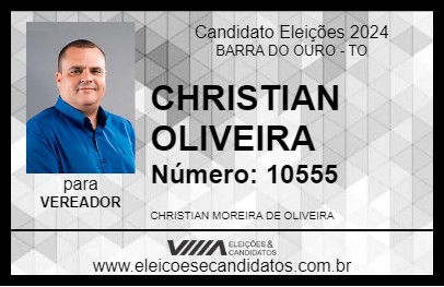 Candidato CHRISTIAN OLIVEIRA 2024 - BARRA DO OURO - Eleições