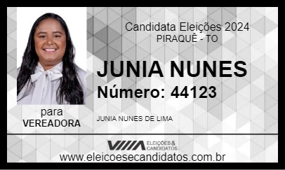 Candidato JUNIA NUNES 2024 - PIRAQUÊ - Eleições