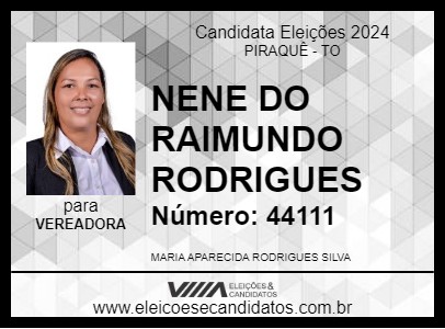 Candidato NENE DO RAIMUNDO RODRIGUES 2024 - PIRAQUÊ - Eleições