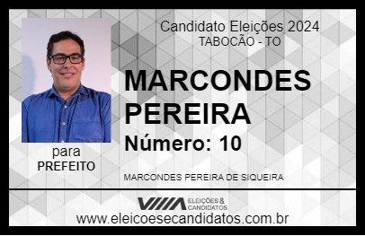 Candidato MARCONDES PEREIRA 2024 - TABOCÃO - Eleições