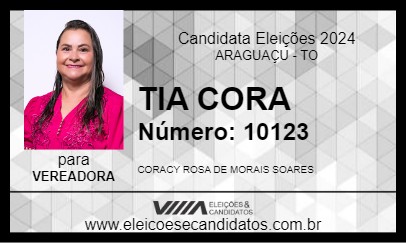 Candidato TIA CORA 2024 - ARAGUAÇU - Eleições