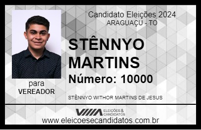 Candidato STÊNNYO MARTINS 2024 - ARAGUAÇU - Eleições