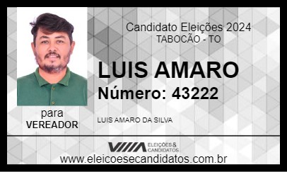 Candidato LUIS AMARO 2024 - TABOCÃO - Eleições