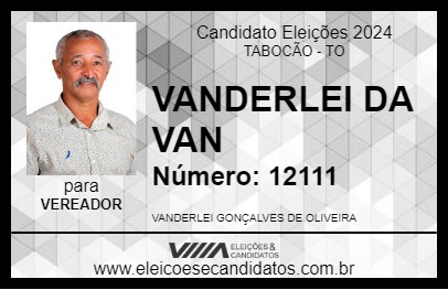 Candidato VANDERLEI DA VAN 2024 - TABOCÃO - Eleições