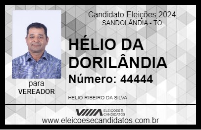 Candidato HÉLIO DA DORILÂNDIA 2024 - SANDOLÂNDIA - Eleições