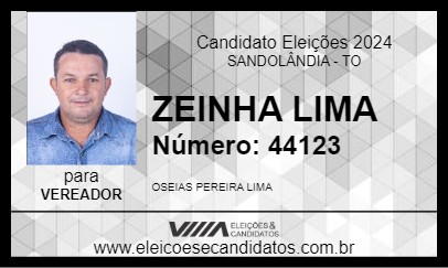 Candidato ZEINHA LIMA 2024 - SANDOLÂNDIA - Eleições