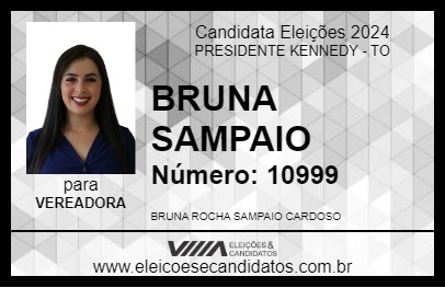 Candidato BRUNA SAMPAIO 2024 - PRESIDENTE KENNEDY - Eleições