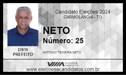 Candidato NETO 2024 - CARMOLÂNDIA - Eleições