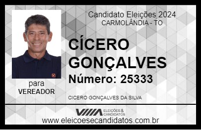 Candidato CÍCERO GONÇALVES 2024 - CARMOLÂNDIA - Eleições