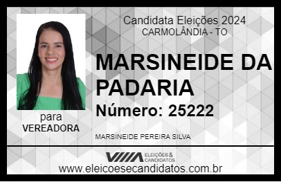 Candidato MARSINEIDE DA PADARIA 2024 - CARMOLÂNDIA - Eleições