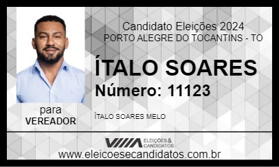 Candidato ÍTALO SOARES 2024 - PORTO ALEGRE DO TOCANTINS - Eleições