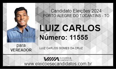 Candidato LUIZ CARLOS 2024 - PORTO ALEGRE DO TOCANTINS - Eleições