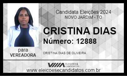 Candidato CRISTINA DIAS 2024 - NOVO JARDIM - Eleições