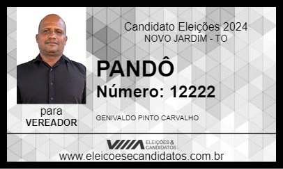 Candidato PANDÔ 2024 - NOVO JARDIM - Eleições