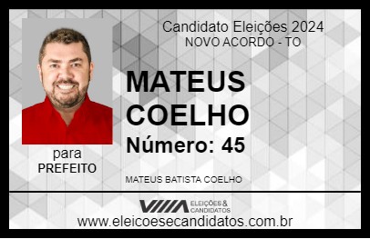 Candidato MATEUS COELHO 2024 - NOVO ACORDO - Eleições