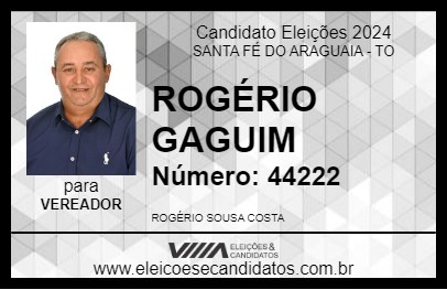 Candidato ROGÉRIO GAGUIM 2024 - SANTA FÉ DO ARAGUAIA - Eleições