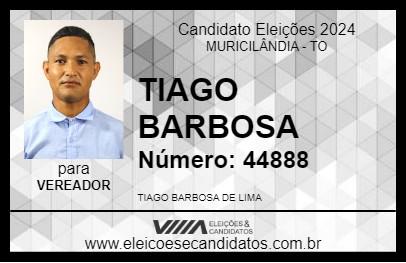 Candidato TIAGO BARBOSA 2024 - MURICILÂNDIA - Eleições